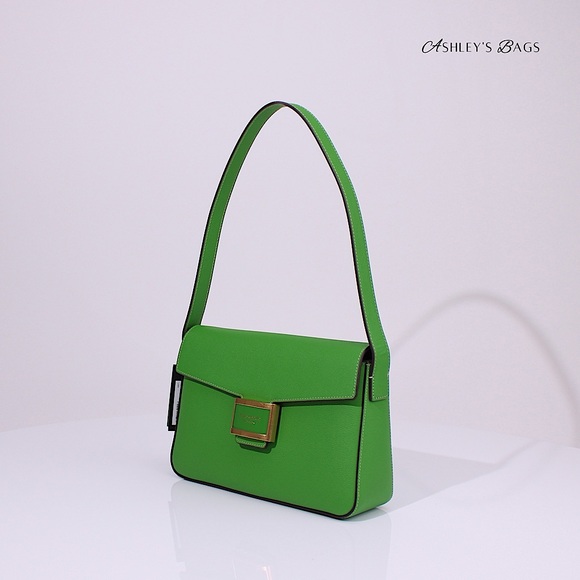 Kate Spade New York Katy Textured Leather Medium Shoulder Bag In Green - Picture 2 of 11